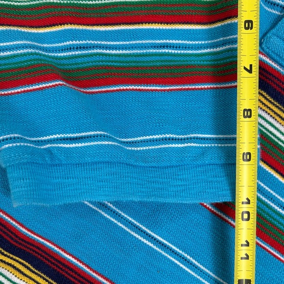 Polo Ralph Lauren Polo Shirt Vintage Size-XXL Blue Striped Short Sleeve Golf - Picture 8 of 9